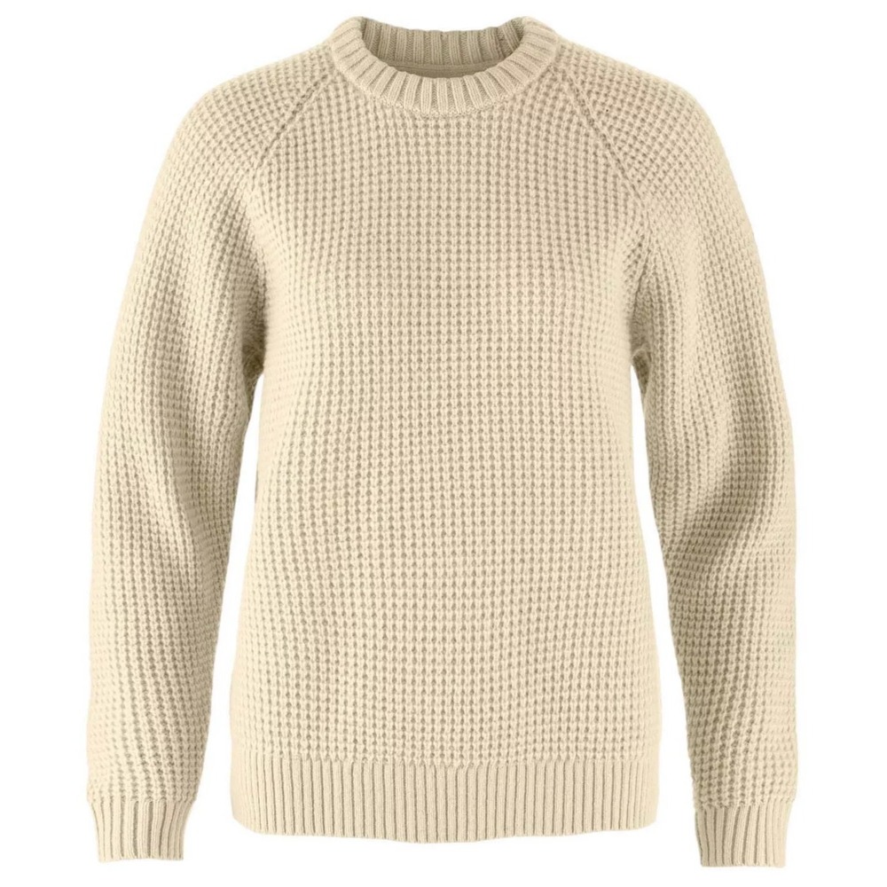 Fjallraven Ovik Waffle Knit Sweater Women Size L 100% Wool Scandinavian